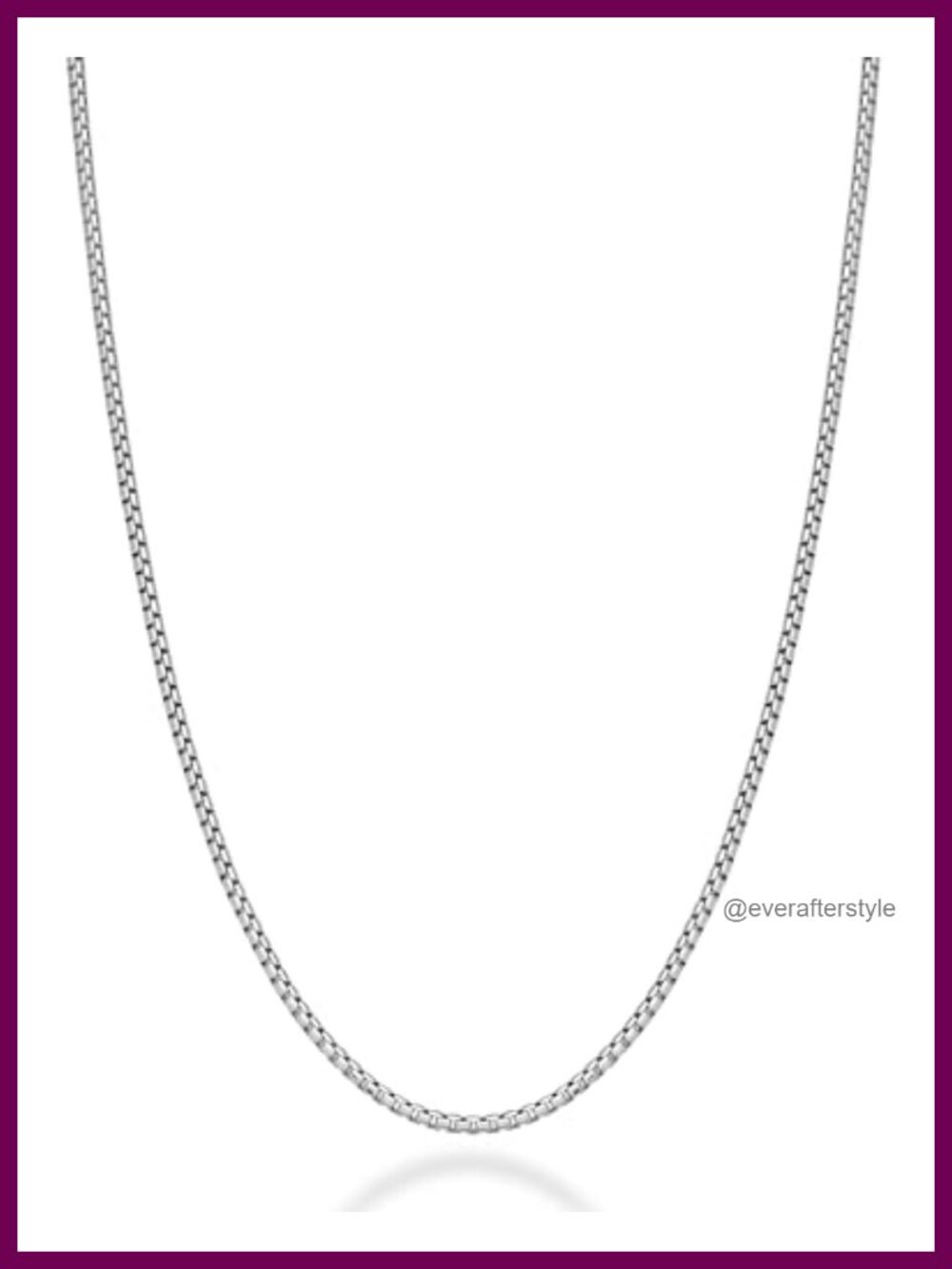 Italian 925 Sterling Silver 2mm Round Box Chain Necklace 20 Inch Unisex